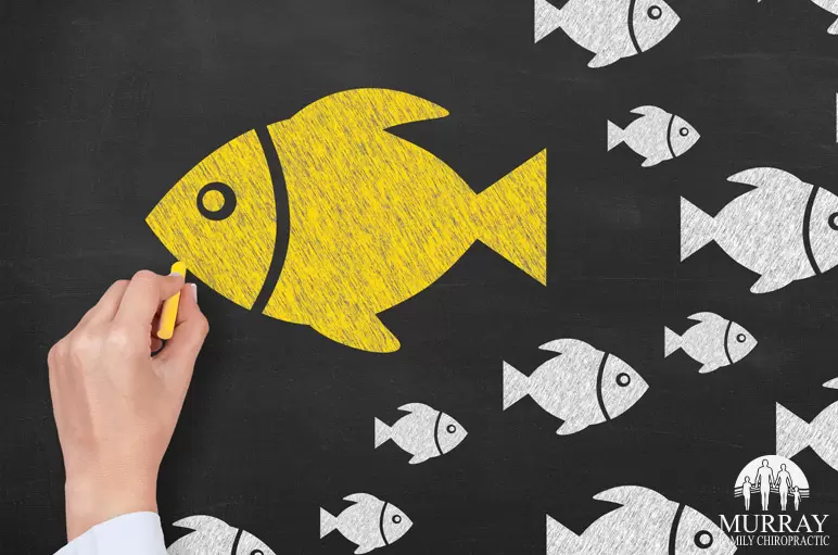 Fish illustrations showing contrast or imbalance concept