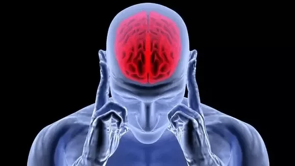 Brain scan illustration showing stress or tension